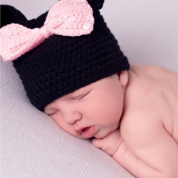 NWOT CUSTOM MADE Disney Minnie Mouse Crochet Baby Infant Newborn Photo Costume - Picture 2 of 4